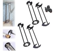 Multi-Functional Sink Wrench, Under Sink Wrench Faucet Tool, 2pcs Basin Wrench, Upgraded Four-Jaw Hex Wrench Tight Space Universal Installer Tool for Bathroom Kitchen (2*Mix)