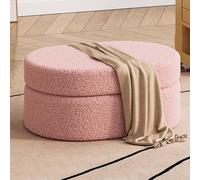 Multi-Functional Soft Teddy Fabric Storage Ottoman Bench Stylish Footstool for Bedroom & Living Room Perfect Entryway & End of Bed nizer Cozy Home Decor Solution