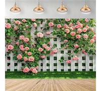Multi-functional spring flower background - Silk rose and lily fence flag suitable for weddings birthdays and anniversaries 440x300CM