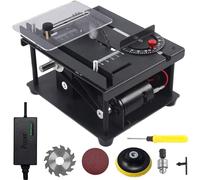 Multi-Functional Table Saw AHWOiHS Mini Table Saw Portable for Woodworking, Desktop Woodworking Adjustable Speed & Angle with Sandpaper Grinding Wheel