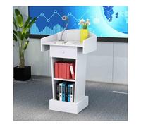 Multi-Functional Teak Wooden Podium Stand - Versatile Lectern for Churches Classrooms Concerts & Events - Ideal Floor Standing Pulpit for Presentations & Customer Receptions