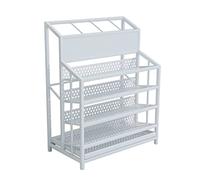 Multi functional Umbrella Holder Rack with Pull out Drip Tray 4 Tier Umbrella Stand for Home Hotel School Shop Stylish Blue & White Design