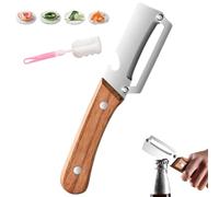 Multi-Functional Vegetable Peeler for Kitchen,2 in 1 Multi-Functional Vegetable Peeler with Wooden Handle and Bottle Opener,Julienne Peeler for Fruit Veggie (1)
