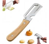 Multi-Functional Vegetable Peeler for Kitchen, 2026 New Premium Vegetable Peeler with Wooden Handle and Bottle Opener, 3-in-1 Stainless Steel Thickened FruitPeeler, for Fruit Potato Pumpkin Papaya