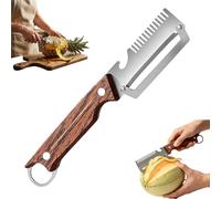 Multi-Functional Vegetable Peeler for Kitchen, 3 in 1 Stainless Steel Blade with Wooden Handle & Bottle Opener & Grater, Heavy Duty Peeler for Carrot Apple Pumpkin Potato (1)