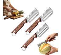 Multi-Functional Vegetable Peeler for Kitchen, 3 in 1 Stainless Steel Blade with Wooden Handle & Bottle Opener & Grater, Heavy Duty Peeler for Carrot Apple Pumpkin Potato (3)