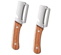 Multi-Functional Vegetable Peeler for Kitchen, Multi Functional Vegetable Peeler with Bottle Opener and Wooden Handle, for Fruit Pumpkin Papaya Peeling Potato Carrot Veggie Peeler (*2)