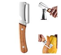 Multi-Functional Vegetable Peeler for Kitchen, Premium Vegetable Peeler with Wooden Handle and Bottle Opener Stainless Steel Blade Kitchen Tool for Fruit Apple Potato Pumpkin Papaya Zucchini (1PC)
