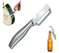 Multi-Functional Vegetable Peeler for Kitchen, Stainless Steel Multifunctional Easy Peelers, Fruit Peeler with Wooden Handle and Bottle Opener, for Fruit Apple Potato Pumpkin Papaya Zucchini (b)