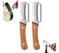 Multi-Functional Vegetable Peeler for Kitchen, Stainless Steel Multifunctional Peeler with Wooden Handle and Bottle Opener, for Fruit Apple Potato Pumpkin Papaya Zucchini (2pc)