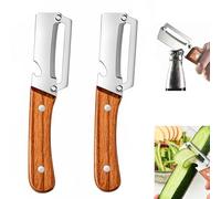 Multi-Functional Vegetable Peeler for Kitchen,Stainless Steel Multifunctional Peelers,Zero Snag Wooden Peeler,2-in-1 Multifunctional Stainless Steel Peeler with Bottle Opener (Wooden Color)