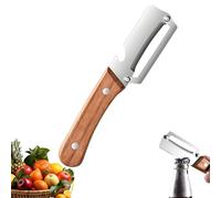 Multi-Functional Vegetable Peeler for Kitchen: Ultra-Sharp Stainless Steel Blade, Ergonomic Wood Handle & Bottle Opener - Effortlessly Peel Potatoes, Carrots, Apples and More (1PCS)