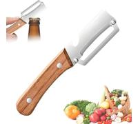 Multi-Functional Vegetable Peeler for Kitchen - Ultra Sharp Stainless Steel Blades, Julienne Vegetable Peeler with Wooden Handle and Bottle Opener, for Easy Potato, Fruit & Veggie Peeling