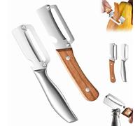 Multi-Functional Vegetable Peeler for Kitchen - Ultra Sharp Stainless Steel Blades, Julienne Vegetable Peeler with Wooden Handle and Bottle Opener, for Easy Potato, Fruit & Veggie Peeling (A+B)