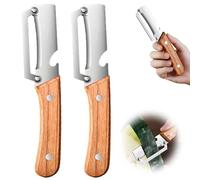 Multi Functional Vegetable Peeler for Kitchen, Ultra Sharp Stainless Steel Veggie, Fruit, Carrot, Orange & Potato Peeler with Ergonomic Handle, Julienne Peeler & Bottle Opener, Fruit Peeler (2pcs)