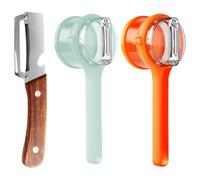 Multi Functional Vegetable Peeler for Kitchen with Bottle Opener,2 Pcs Peeler with Container, Stainless Steel Blade,Fruit and Vegetable Peeler with Storage Box,for peeling apples, potatoes, carrots