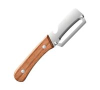 Multi-Functional Vegetable Peeler for Kitchen,Wooden Handle and Bottle Opener, Stainless Steel Sharp Blades,Effortlessly Peel Potatoes, Apples, Carrots and Open Wine Bottles (1pc)