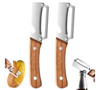 Multi-Functional Vegetable Peeler for Kitchen, Wooden Handle and Stainless Steel Sharp Blades, Bottle Opener for Fruit Potato Pumpkin Zucchini Premium Kitchen Peeler (2 PCS)