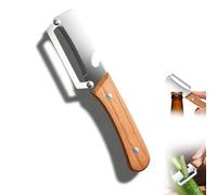 Multi-Functional Vegetable Peeler for Kitchen, Wooden Handle Peeler, Zero Flex Peelers, 2-in-1 Stainless Steel Kitchen Tool Bottle Opener for Fruit Apple Potato Pumpkin Papaya (A 1PCS)