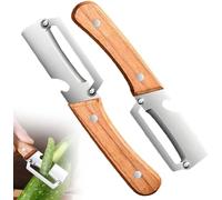 Multi-Functional Vegetable Peeler Kitchen, 2026 New Stainless Steel Peeler with Wooden Handle Bottle Opener, Kitchen Tool for Fruit Veggie Pumpkin, Gifts Mom (2PCS)
