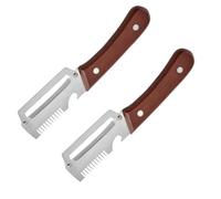 Multi-Functional Vegetable Peeler with Bottle Opener & Green Onion Comb, Wood Handle Stainless Steel Peeler for Potato, Carrot, Zucchini, Orange, Fruit Slicer, Food Prep Accessories (2pcs)