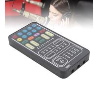 Multi Functional Voice Changer Set,with LED Lights and Fun Sound Effects Handheld Sound Card Suitable for Cell Phones PC Tablets Switches Games (English Version)