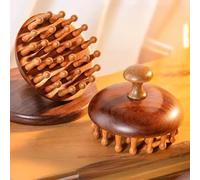 Multi-Functional Wood Therapy Massage Comb Scalp Head Circular Body Massager Sandalwood Scraping F5B3 Natural Tooth Massager