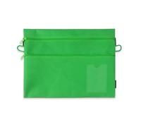 Multi-Functional Zipper Pen Double Layer Stationery Bag with Elastic Bands Clear Label Window for File Folder Large Capacity Pencil Case