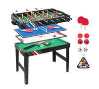 Multi Game Table 4-in-1 Combo Game Table-Foosball Table,Pool Billiards,Air Hockey & Table Tennis,Combination Table for Family Game Room, Office or Kids' Game Room
