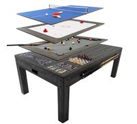 Multi Games Dining Table 7ft 7-in-1 Full Size Pool Table Tennis Air Hockey Chess