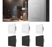 Multi Gang Smart Dimmer Switch for Zigbee Light Systems with App Scheduling, Voice Assistant Control and Power Outage Memory for Seamless Home Lighting (grey 3 Gang)