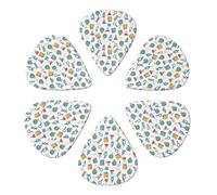 Multi-Gauge Guitar Picks 6 Pack Science Math Physical Chemical Biology White, Semi-Round Design for Acoustic, Electric & Bass Guitars, 0.46mm/0.71mm/0.96mm Thickness