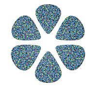 Multi-Gauge Guitar Picks 6 Pack Watercolor Leopard Cheetah Animal Print, Semi-Round Design for Acoustic, Electric & Bass Guitars, 0.46mm/0.71mm/0.96mm Thickness