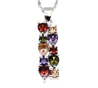 Multi Gemstone Pendants Garnet Amethyst Morganite Peridot Promise Wedding Party Necklaces Pendants