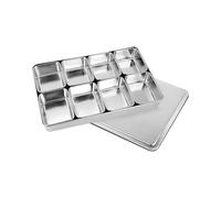 Multi Grid Seasoning Box, Stainless Steel Japanese-style Seasoning Box, Commercial SampleBox, Kitchen Ice Jelly Ingredient Boxes, Square Multi-compartment Condiment Boxes