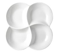 Multi-Grid Snack Plate, Divided Serving Platter for Dried Fruits, Candy, Chocolate 4-Compartment Fruit Bowl White Food Serving Tray Compartment Dried Tray White