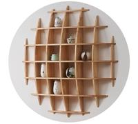 Multi-grid Storage Shelf Medicine Cabinet Small Ornaments Rack Wooden Wall-mounted Living Room Decoration Background Teacup Tea Set Rack Wall Decoration