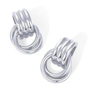 Multi-gun earrings party accessories ear studs fashion brass texture to match a variety of outfits modern, フリーサイズ