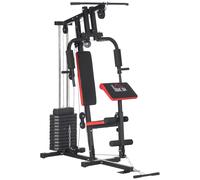 Multi Gym Machine Home Gym 66kg Weights Strength Training Red