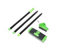 Multi-Head Moss Remover Tool for Garden Pavement Care | Steel Wire Bristles, 3 Interchangeable Heads, Stand-up Design, For Patio Driveway Pool, 5-piece Set