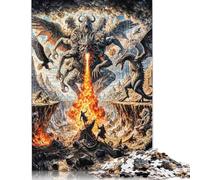 Multi-Headed Dragon Battle Jigsaw Puzzles Puzzles for Adults Kids. 1000 Pieces Great Gifts Challenge Toy Educational Game Home Decoration for Adults& Kids Age 14 Years Up 1000pcs (38x26cm)