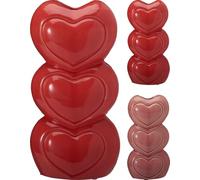 Multi Heart Vase | Decorative Stacked Hearts Ceramic Flower Vase | Romantic Gift for Valentine’s Day, Mother’s Day or Home Decor - 20cm ~ Colour Varies