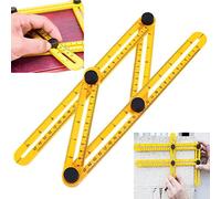 Multi high-precision angle ruler carpentry, joinery and construction folding move, Aluminium Alloy Metal Angle Finder Tool, Wooden working, Ruler, Carpenter Ruler Universal Opening Locator (4 Sides)