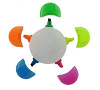 Multi Highlighter pen, 5 colours in 1 marker pen stationery flower shape Rainbow Star Shape (pink, yellow, blue, green, orange) Office Stationery School Supplies