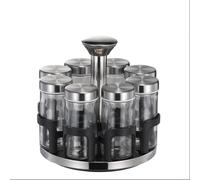Multi Hole Seasoning Container for Kitchen with Rotatable Features for Easy Dispensing of Flavors (silver)