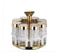 Multi Hole Seasoning Container for Kitchen with Rotatable Features for Easy Dispensing of Flavors (white gold)