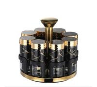 Multi Hole Seasoning Dispenser Bottle with Rotatable Features for Enhanced For Kitchen Cooking Experience (gold leather)