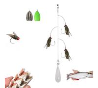 Multi-Hook Artificial Fly Fishing Lure Set, Bionic Fly Fishing Bait, Suitable for fishermen who often go empty-handed, for All Kinds of Fish (3 hooks,S-10mm)