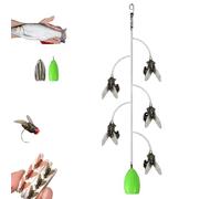 Multi-Hook Artificial Fly Fishing Lure Set, Bionic Fly Fishing Bait, Suitable for fishermen who often go empty-handed, for All Kinds of Fish (5 hooks,M-12mm)