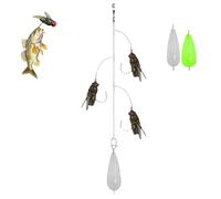 Multi-Hook Artificial Fly Fishing Lure Set, Bionic Fly Fishing Bait with 2 Throwing Aids - Realistic Insect Imitation with Quick Strike Hooks for All Kinds of Fish(3 Hooks*1pc,L)
